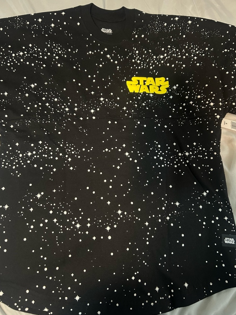 Star Wars Black Tee with White Starfield Print